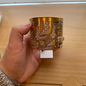 Hermès Mega Wide Gold Enamel Bangle